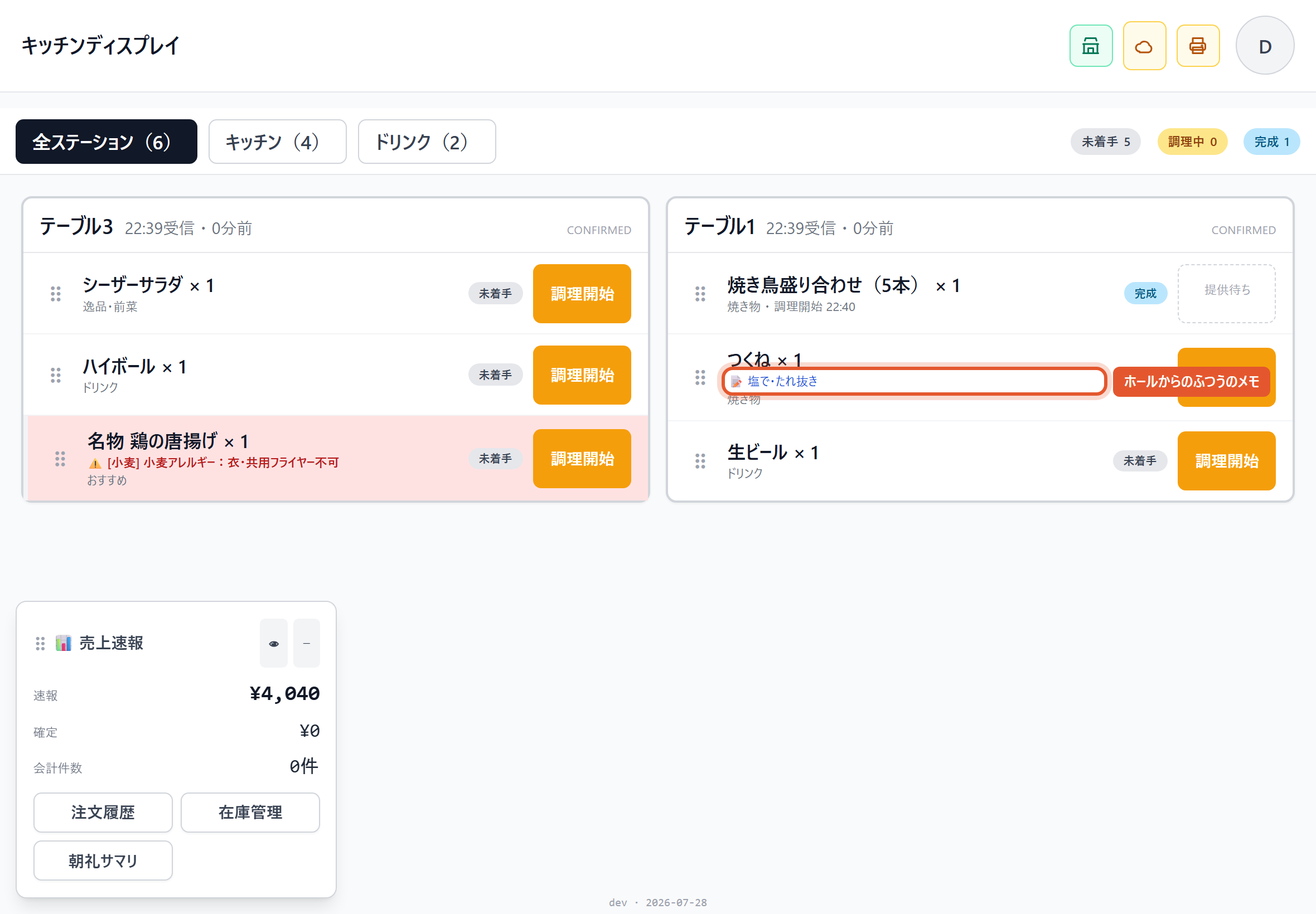 商品ごとのメモ