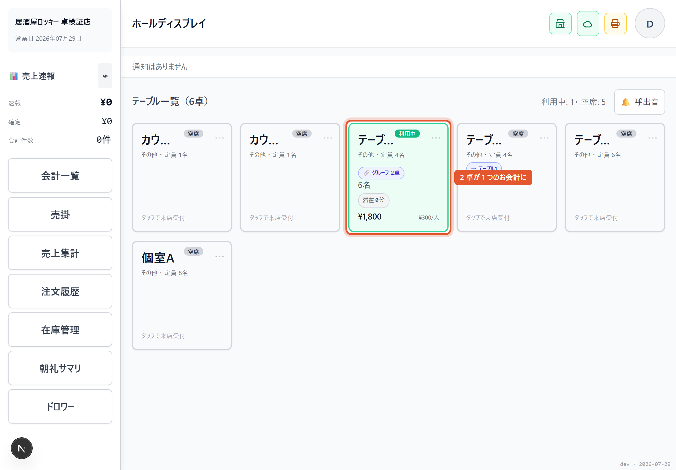 まとまった状態